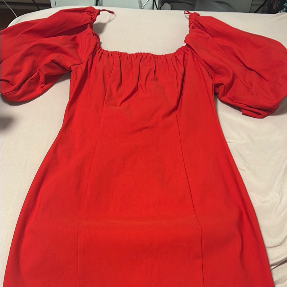 Jealous Tomato Scarlet Off-Shoulder Dress